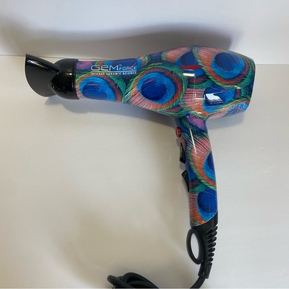 Gem Force peacock print hair dryer - Picture 1 of 3
